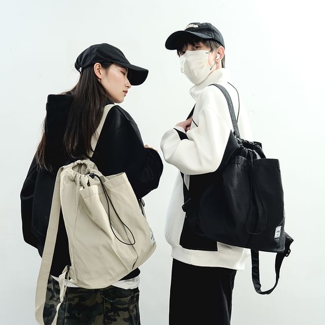 Hikuozy-Plain Drawstring Backpack