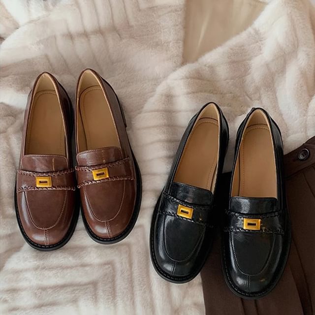 FRAISO-Block Heel Loafers