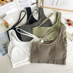 Lemongrass - Asymmetrical Sports Tank Top with Pads in 5 Colors
