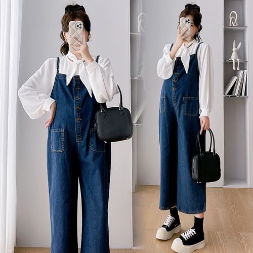 Spaghetti mabye Strap Denim Overalls with