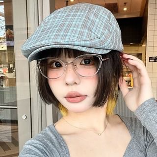 4-4 STUDIO-Plaid Newsboy Cap
