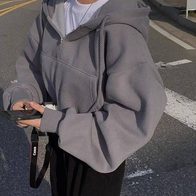 Alfie-Plain Zip Hoodie