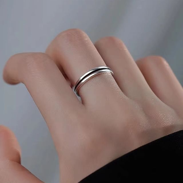 pexrl jewelry-Sterling Silver Layered Open Ring