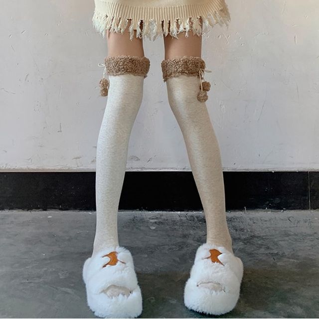 Desperim-Fleece Lined Over the Knee Socks