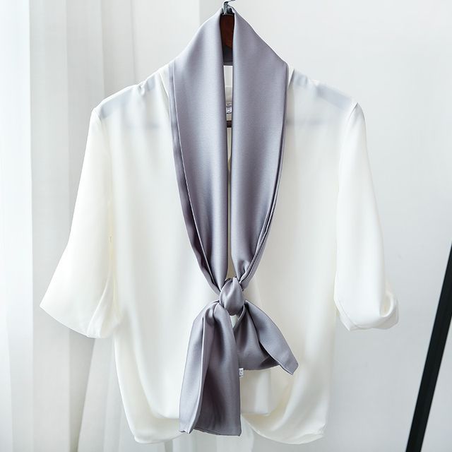 Amandier-Plain Satin Scarf