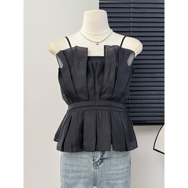 Lemongrass-Ruffled Pleated Tube Top
