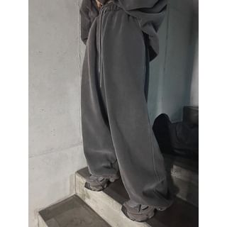 SeoulPop Unisex Drawstring Waist Washed Loose-Fit Sweatpants Sale