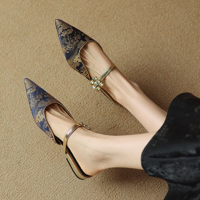 Karlao-Low Heel Pointed Mules