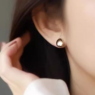 pexrl jewelry-Polished Bead Alloy Stud Earring