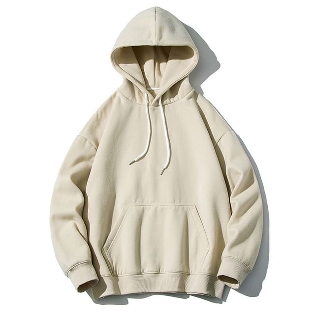 Nightbell-Plain Loose Fit Hoodie