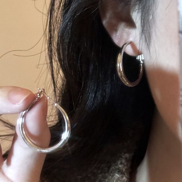 PANGU-Metallic Hoop Earring