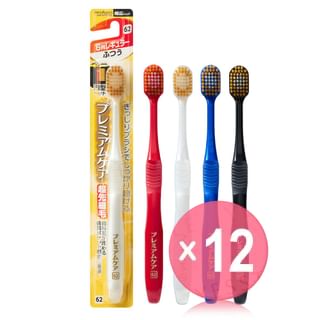 EBISU - Premium Care Toothbrush 6 Row Regular Normal No.62 (x12) (Bulk Box)