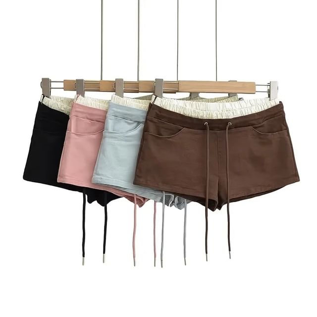 Asiris-High Waist Mock Two Piece Shorts