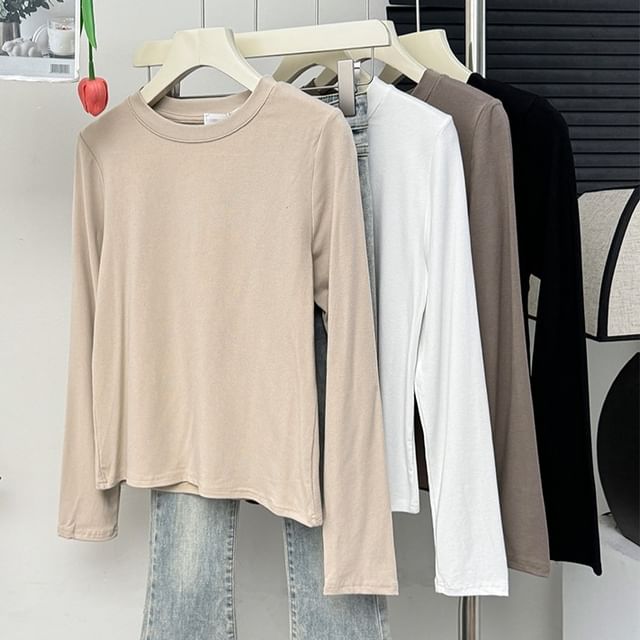Lemongrass-Plain Crew-Neck Tee