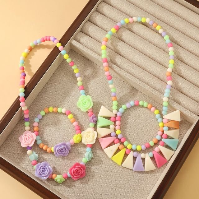 Sharkkira-Set Bead Bracelet Necklace Various Designs