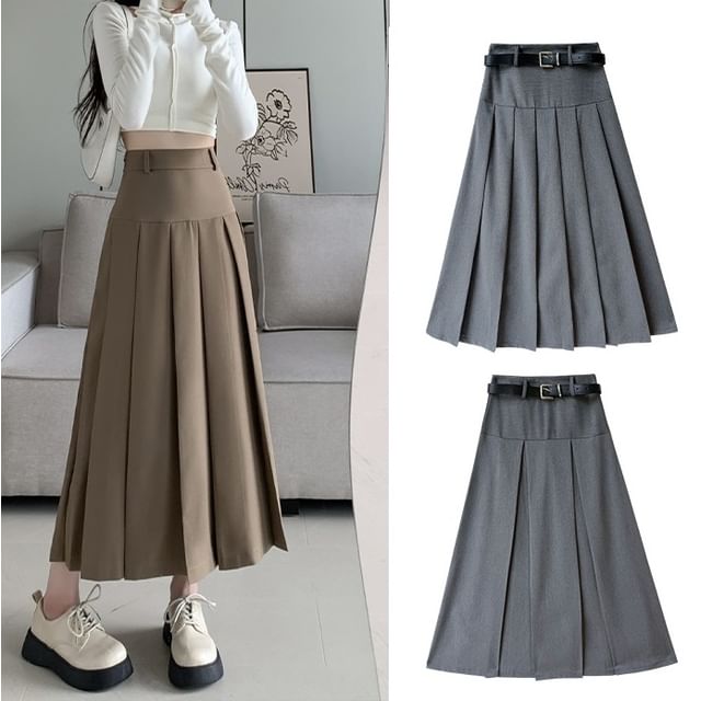 Mikiko - Reversible Panel High Waist Accordion Pleat A-line