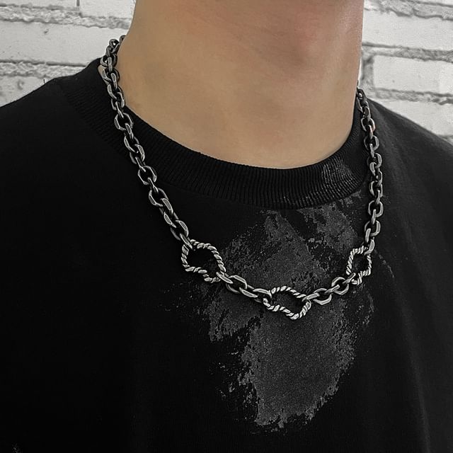 Black Degree-Stainless Steel Chain Necklace