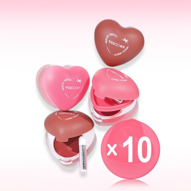VEECCI-Heart Pudding Lip Cheek Multi-Use Cream - 4 Colors 10pcs Bundle Set