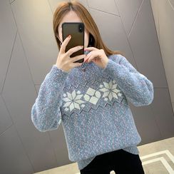 MEIDOR - Mock-Neck Printed Knit Sweater