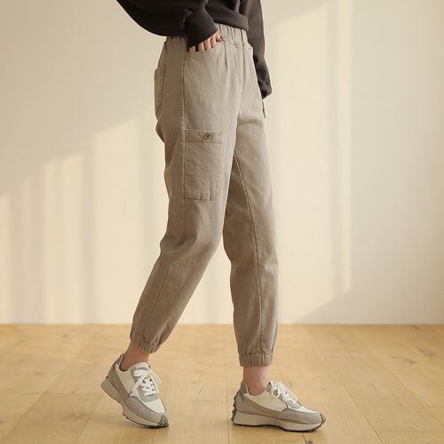 Patch-Pocket Fleece-Lined Jogger Pants