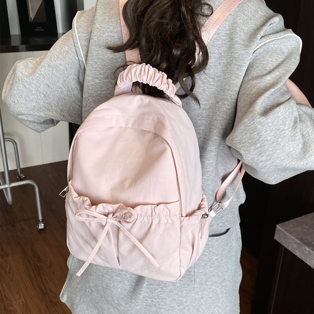 Skyglow-Plain Drawstring Nylon Backpack