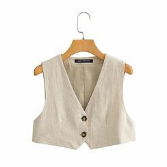 Omelia - Cropped Button-Up Vest