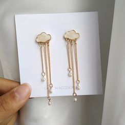 Jamfune - Cloud Faux Pearl Dangle Earring Jamfune - Cloud Faux Pearl Dangle Earring