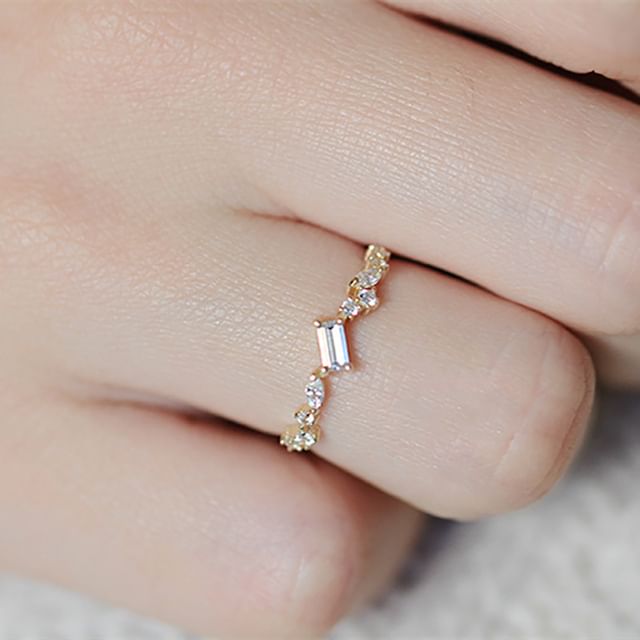 Seirios-Rhinestone Alloy Ring