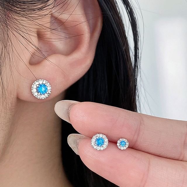 A-ROCH-S925 Sterling Silver Rhinestone Stud Earring Various Designs