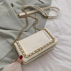 FINO - Faux Leather Chained Crossbody Bag FINO - Faux Leather Chained Crossbody Bag