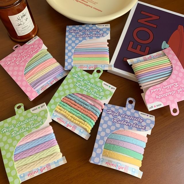 Mentosi-Plain Hair Tie Various Designs Set