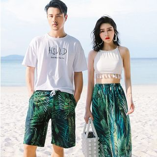 Komorkowe - Couple Matching Sleeveless Swim Top / Swim Skirt / Swim ...