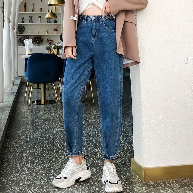 Everose-High Waist Cropped Tapered Jeans