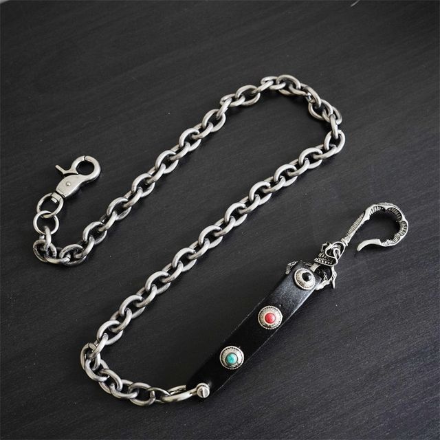 BABLIBU-Genuine Leather Chunky Alloy Wallet Chain
