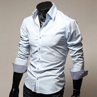 Fireon-Check Trim Long-Sleeve Shirt