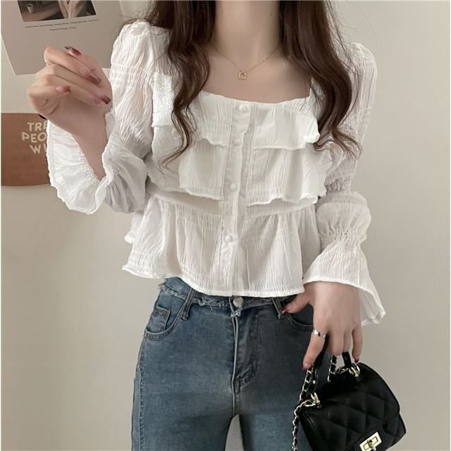 最後価格！mikiosakabe Ruffled Blouse XXL_p0207966638.jpg