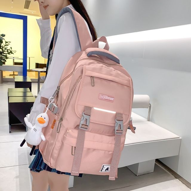Rocktail Plain Zip Backpack YesStyle