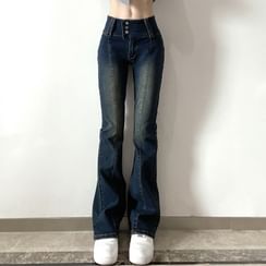 Puffie - High Waist Skinny-Fit Bootcut Jeans