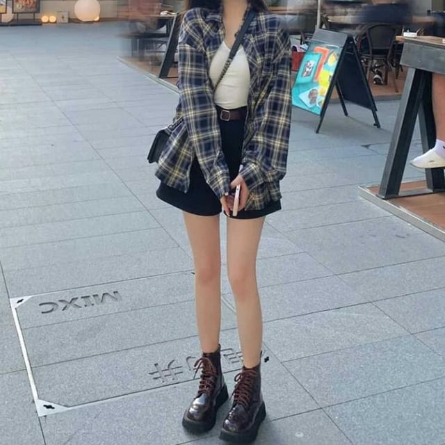 Yako-Long-Sleeve Plaid Shirt