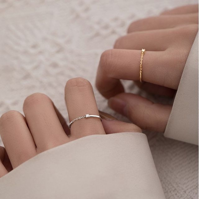 pexrl jewelry-Rhinestone Sterling Silver Ring