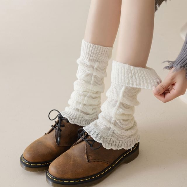 Whychunga-Lettuce Edge Knit Leg Warmers