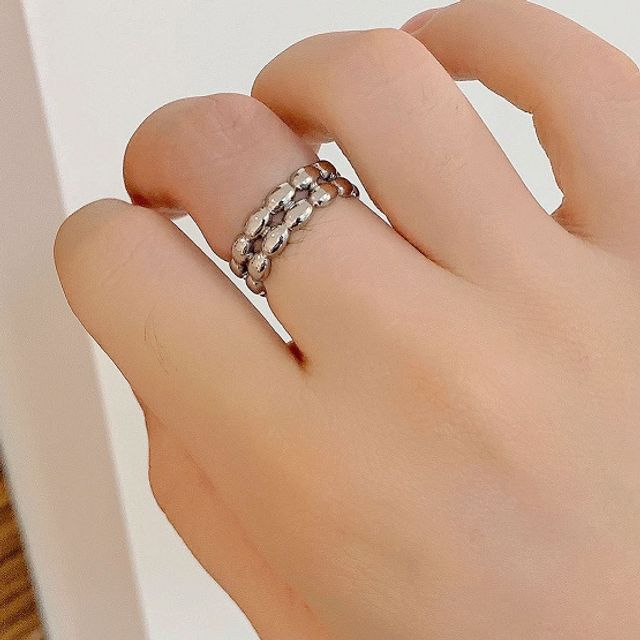 PANGU-Layered Stainless Steel Open Ring