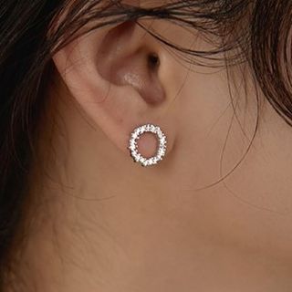 Parskletie-Rhinestone Sterling Silver Earring