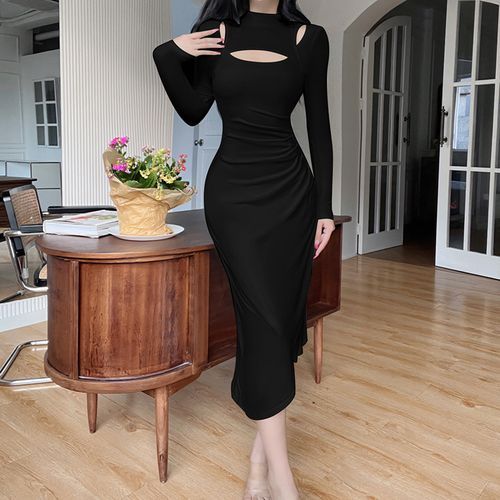 lilac lace bodycon dress Marla Long Sleeve Bodycon Midi Dress – Mara Blak