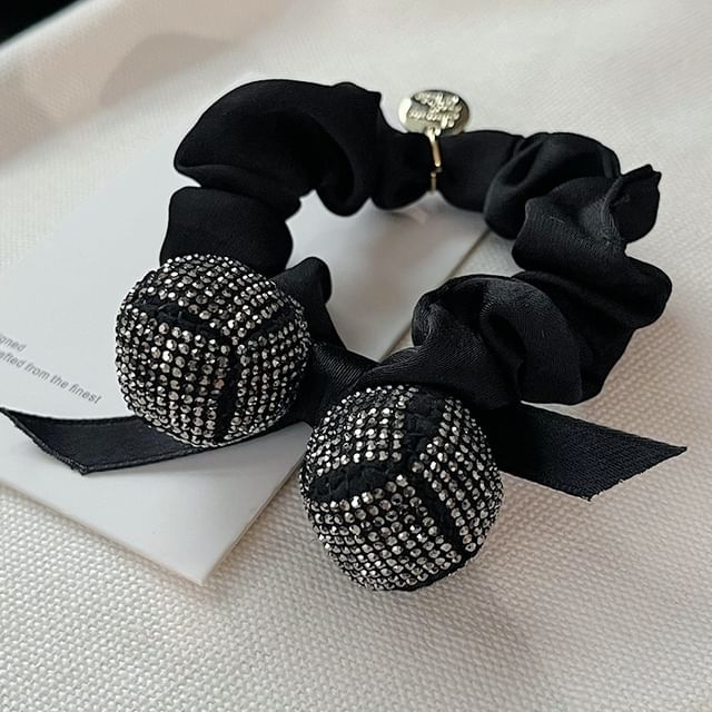 moliveny-Rhinestone Fabric Scrunchie