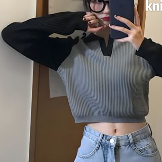 Shinsei Cropped Polo Sweater | YesStyle