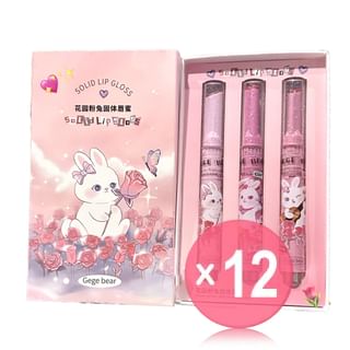 Gege Bear - Set of 3: Heart Shaped Lip Gloss (4-6) (x12) (Bulk Box)