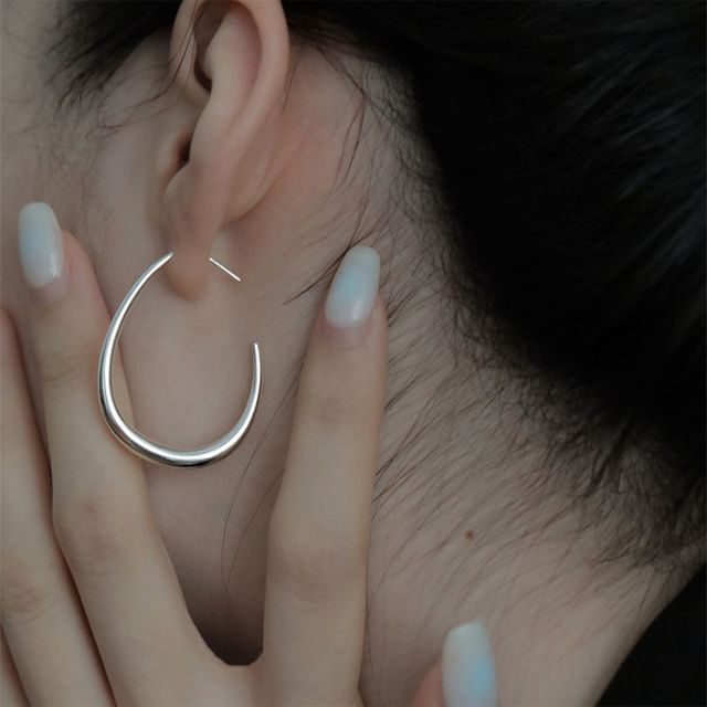 Hansha-925 Sterling Silver Geometry Threader Earring