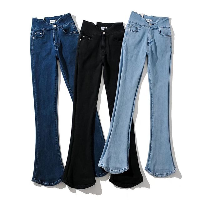 Overing-High Waist Flared Jeans
