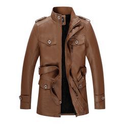 Carser - Faux Leather Zip Jacket Carser - Faux Leather Zip Jacket